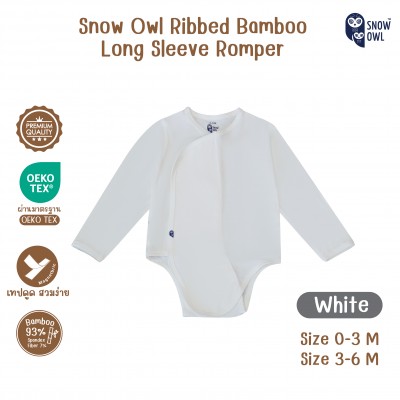Snow owl Long Sleeve Romper ชุดแขนยาว-ขาสั้น  3-6 เดือน - White